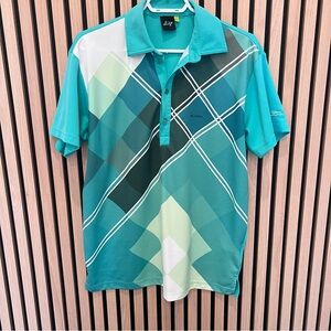 Sligo Green Geometric Men's Polo Shirt